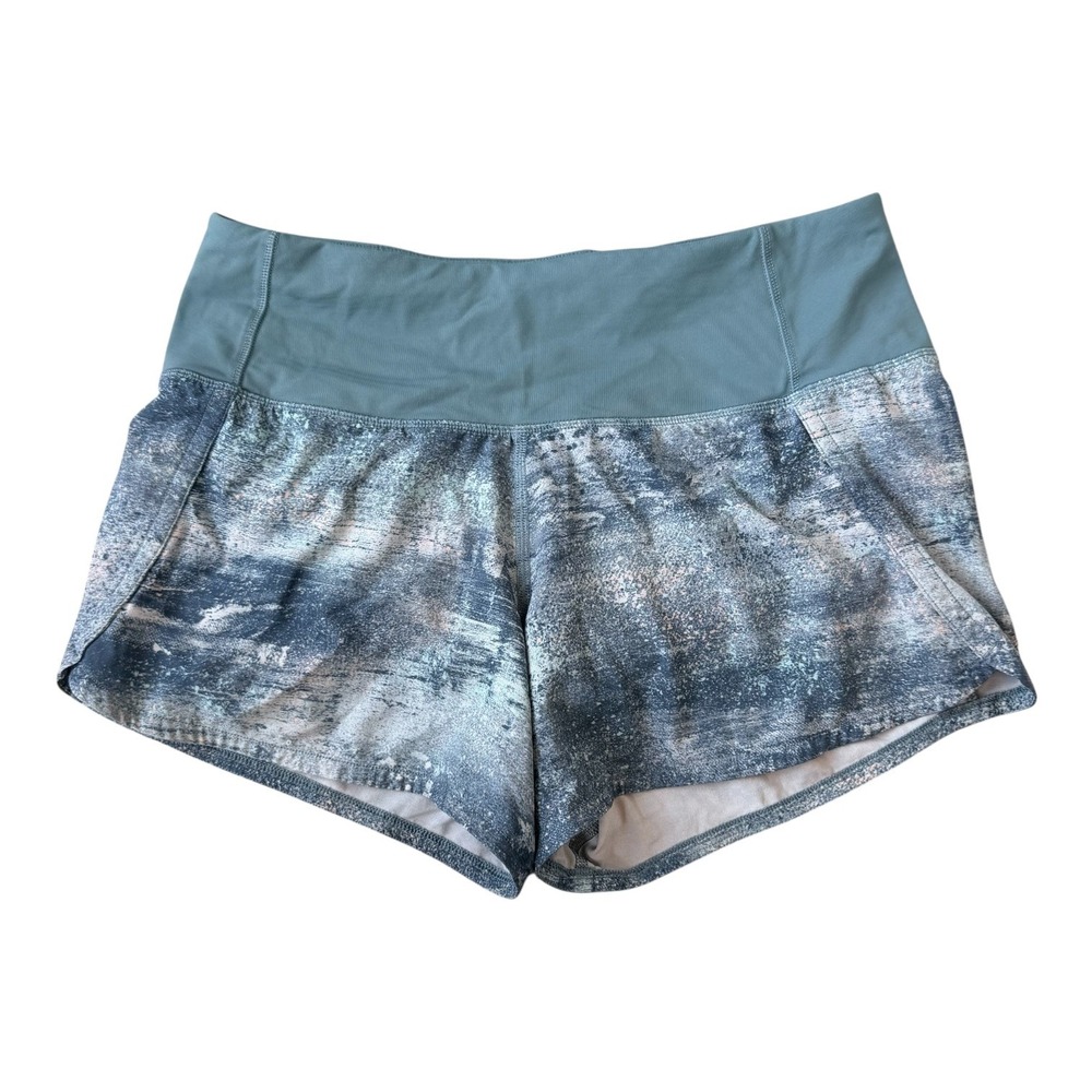 Lululemon Women's Speed Up Shorts Blue Seafoam Multi 3.5" Running Size 2